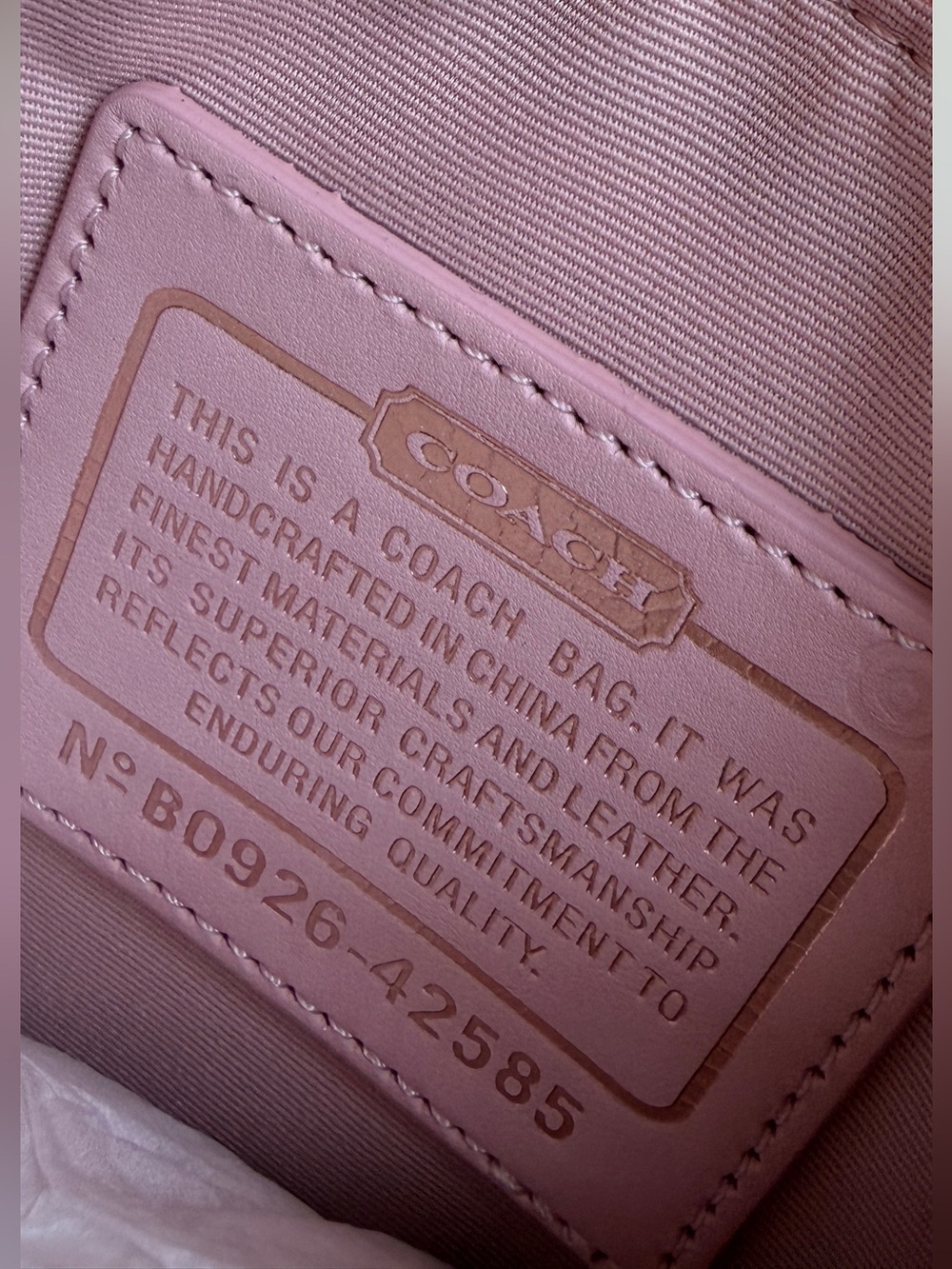Nwt Coach Pink Pearl Leather Pleated Crossbody Messenger Bag - Picture 4 of 5
